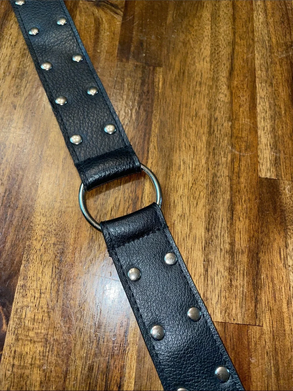 Black Studded Belt with O-Rings
